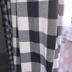 4 Black and white buffalo plaid curtains
